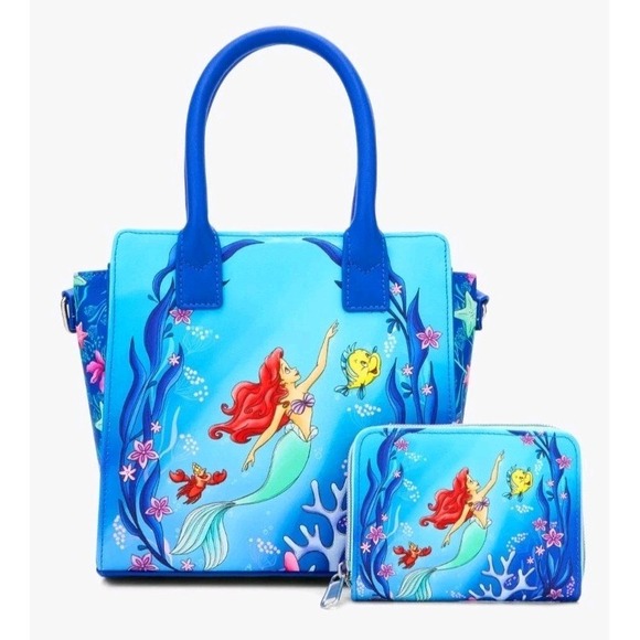 Loungefly Handbags - NWT Loungefly The Little Mermaid Under The Sea Trio Mini Satchel And Wallet SET!